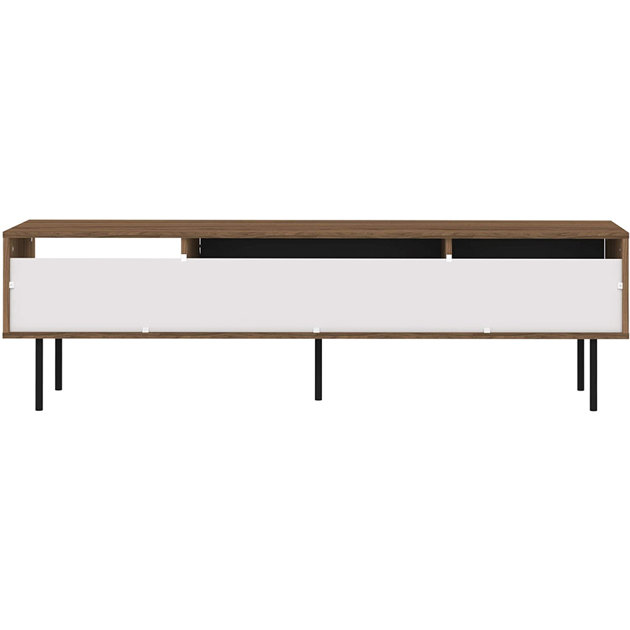 AMPÈRE - Meuble TV Noyer et gris anthracite avec abattant L165x47,9