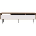 AMPÈRE - Meuble TV Noyer et gris anthracite avec abattant L165x47,9