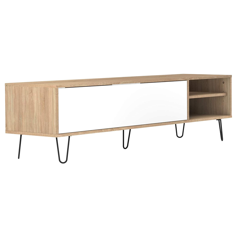 AERO - Meuble TV Chêne et Blanc 165 X 40