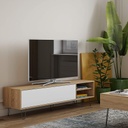 AERO - Meuble TV Chêne et Blanc 165 X 40