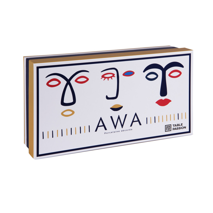 AWA - Coffret de 4 mugs en porcelaine blanc 35cl