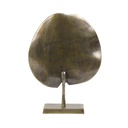LEAF - Ornement en métal bronze antique sur socle 34x9x43 cm