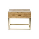 ASKIM - Chevet de table en bois avec pied métal doré, 48x33xH39cm