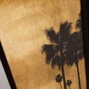 SUNSET - Triptyque palmiers noir et doré 164x105