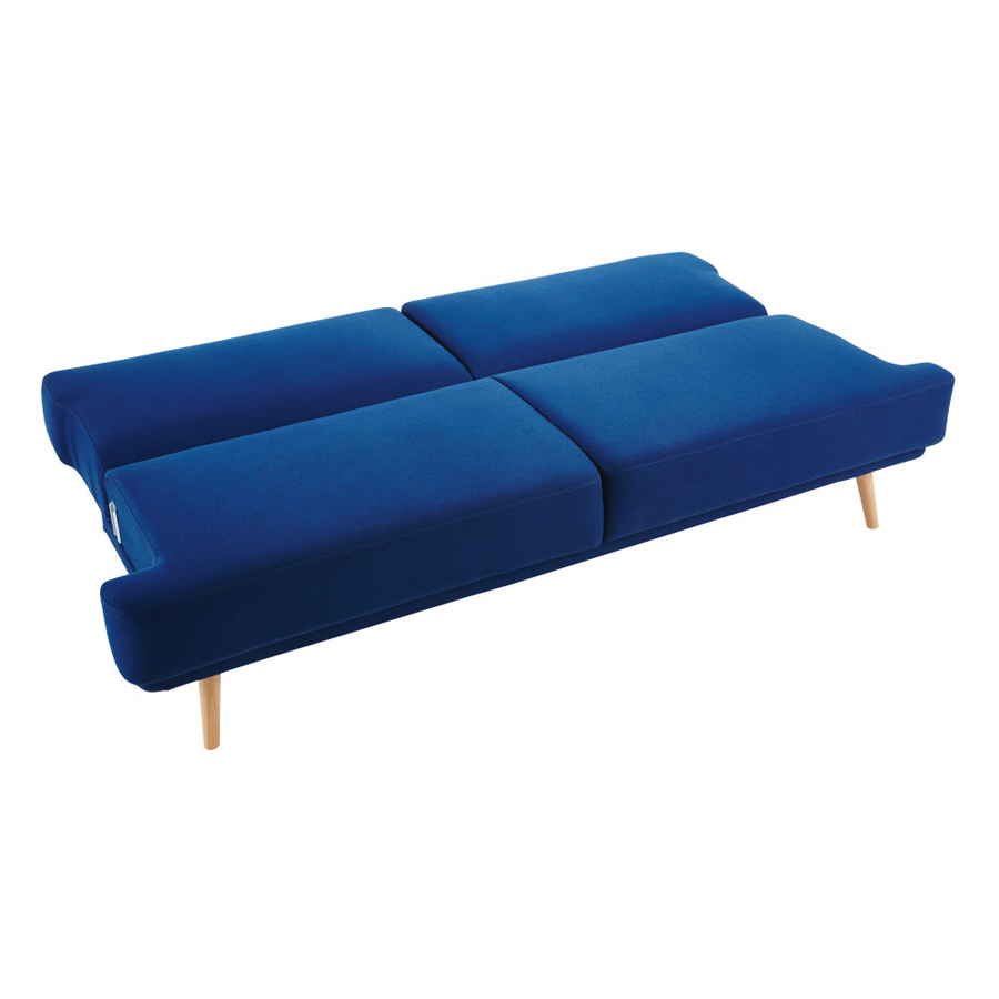 ELVIS - Canapé-lit 3 places en tissu bleu roi