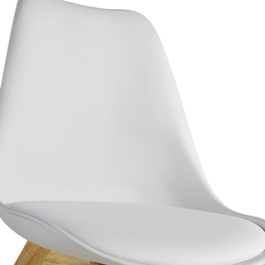 ICE - Chaise style scandinave blanc éclatant et hévéa