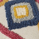 CHICHEN - Coussin écru motifs tuftés multicolores à pompons 30x50