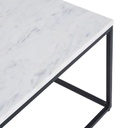 MARBLE - Table basse en marbre blanc et métal noir