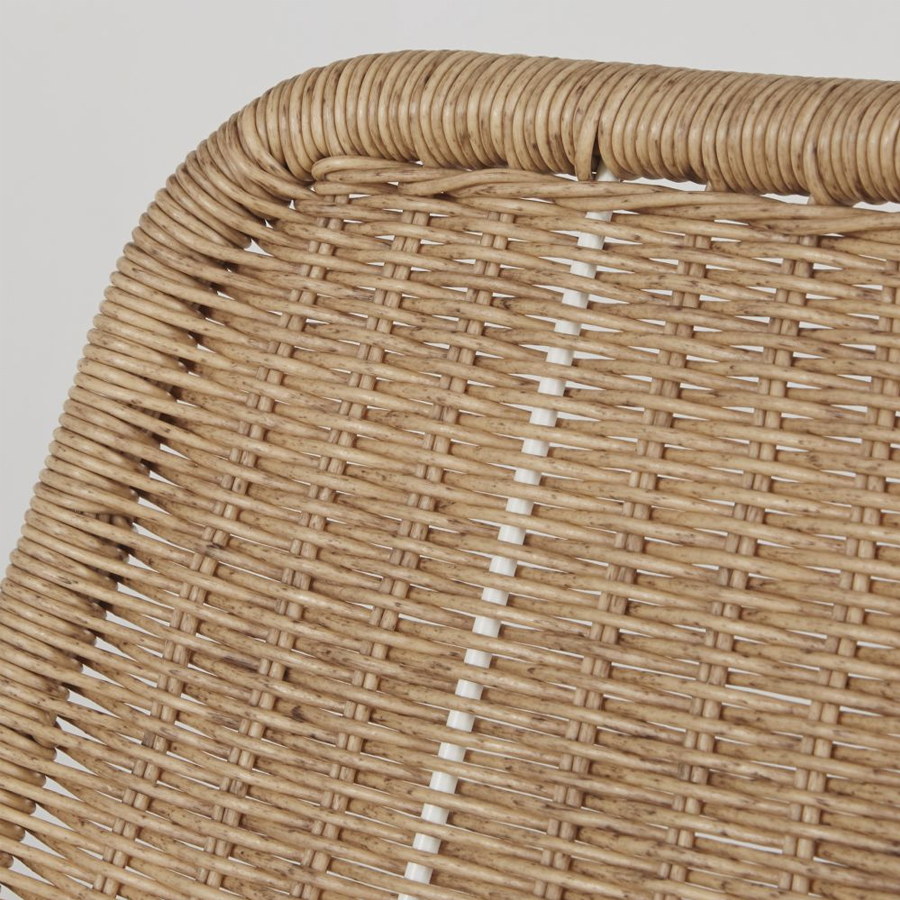BOAVISTA - Chaise de jardin en résine imitation rotin et métal blanc