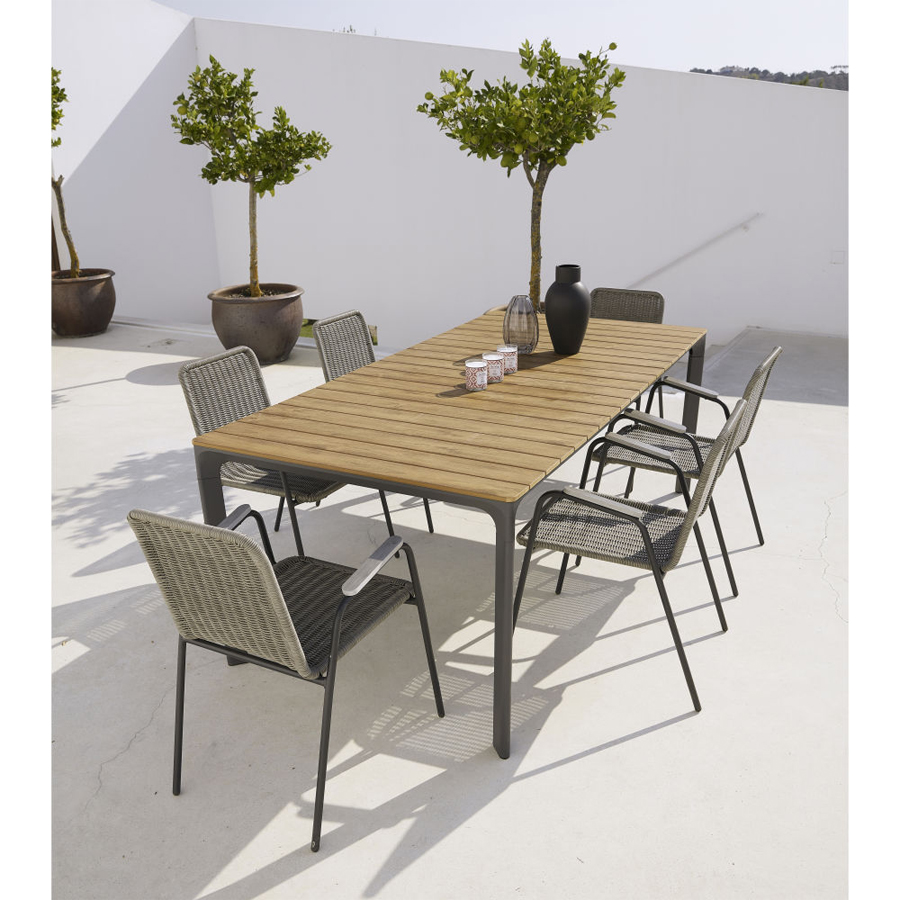 FUJI - Table de jardin 6/8 personnes en composite et aluminium L200