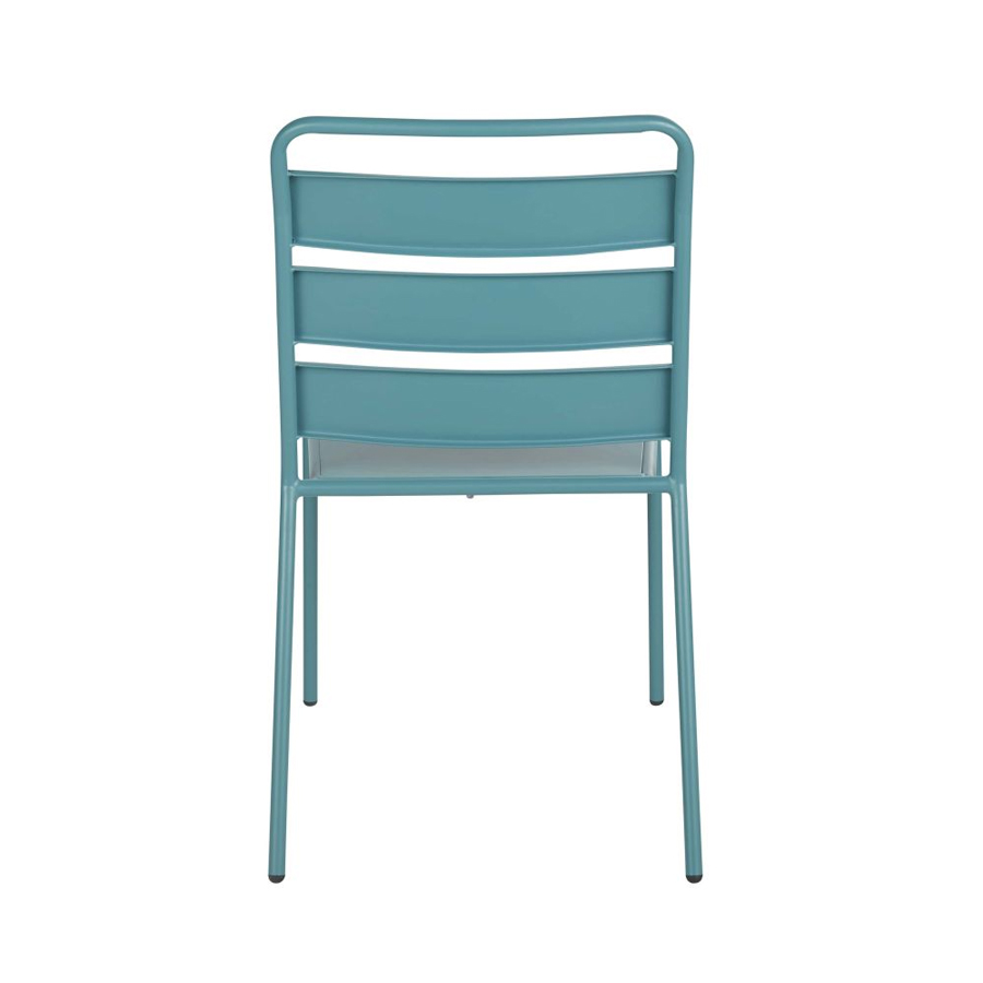 BELLEVILLE - Chaise en métal bleu canard