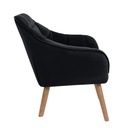 FELIZ - Fauteuil en velours noir, pieds naturels