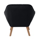 FELIZ - Fauteuil en velours noir, pieds naturels