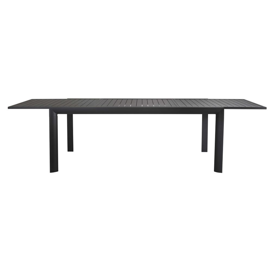 LOUKA - Table de jardin extensible en aluminium gris anthracite 8/14 personnes L200/300