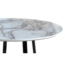 FRANK - Table basse façon marbre noir 45xØ80