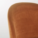 GINETTE - Chaise pour îlot central en velours orange écureuil
