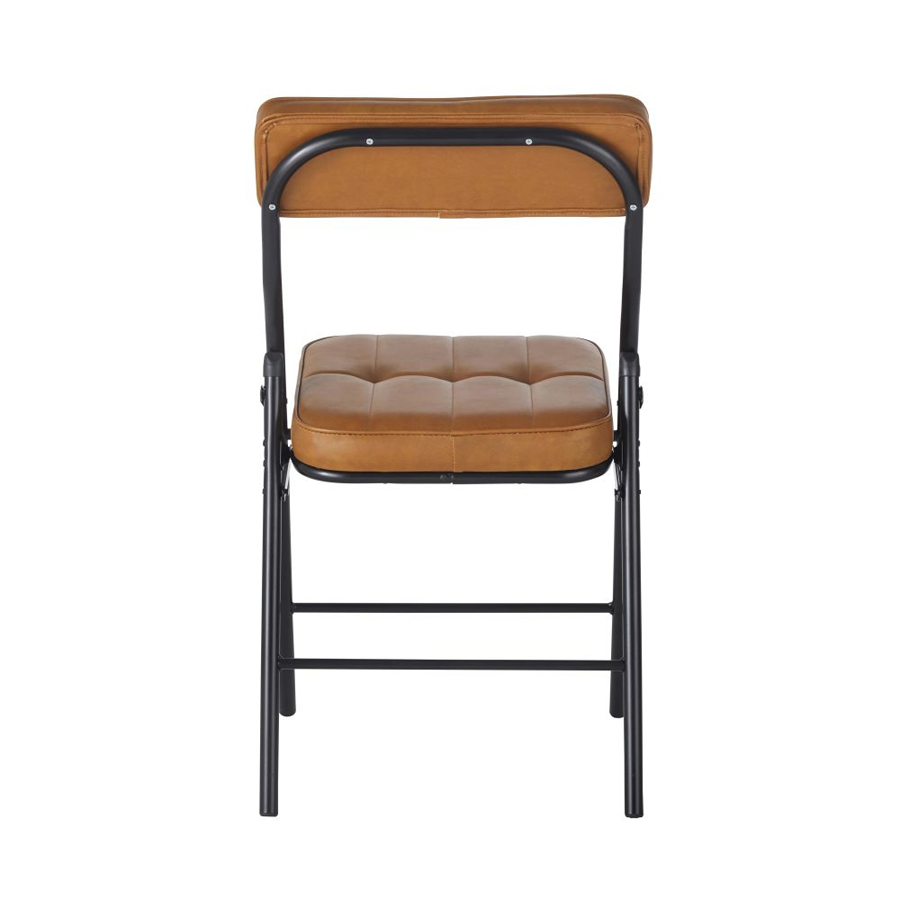 POPS - Chaise pliante marron et métal noir