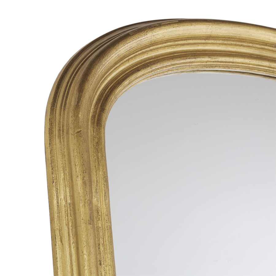 ANATOLE - Miroir arrondi à moulures dorées 86x198