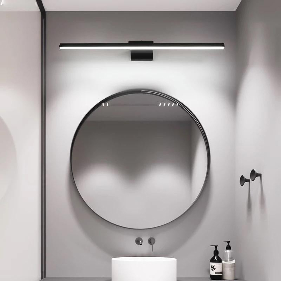 LUCAS - Miroir rond avec bordure métal noir Ø60