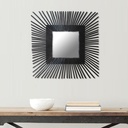 Miroir en rotin noir 58 x 58 cm