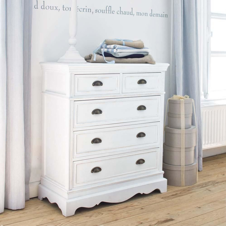 JOSÉPHINE - Commode 5 tiroirs blanche