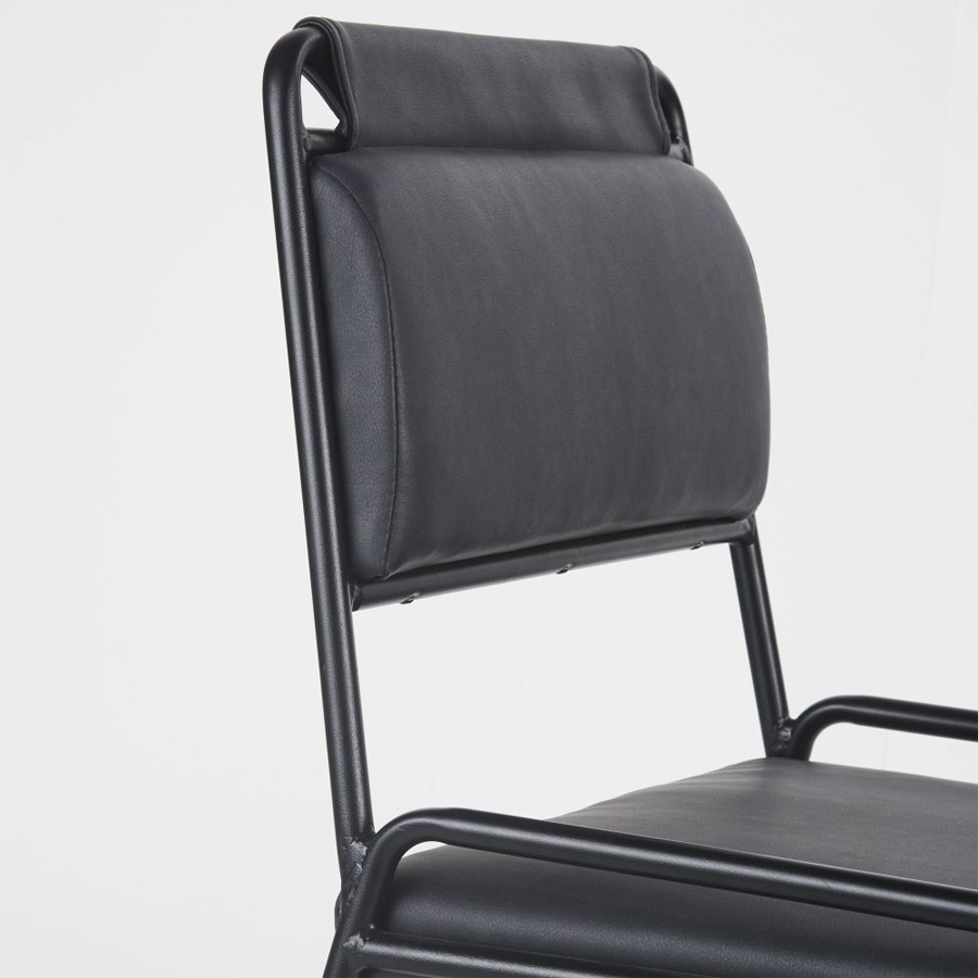 CHELAN - Chaise en cuir noir