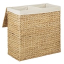 ANTE - Panier à linge en fibre végétale tressée beige et blanche