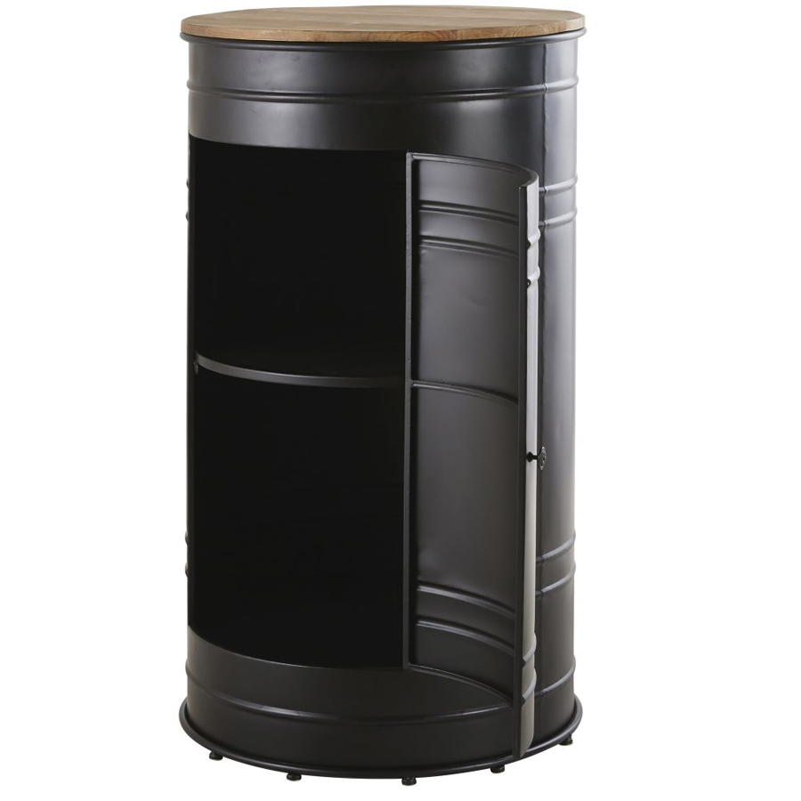 Meuble de bar Harlem en métal noir et sapin massif - Dakar, Sénégal