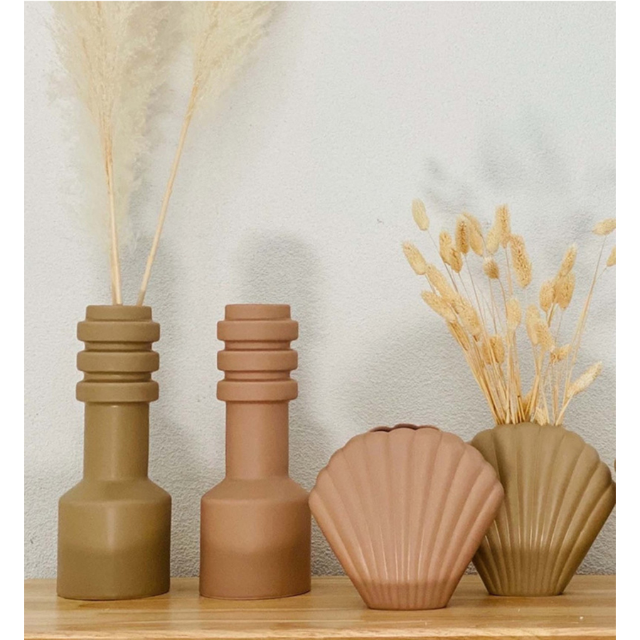 COKI - Vase en céramique beige 19xH18cm