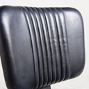 CONNERY - Chaise matelassée en cuir de buffle et métal noirs