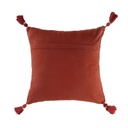 AFIBA - Coussin en coton rouge et écru avec pompons 45x45