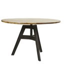 COMPAS - Table à manger 5/6 personnes en manguier et fonte D120