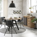 COMPAS - Table à manger 5/6 personnes en manguier et fonte D120