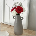 AMPHORE - Vase en grès cérame taupe 11x21 cm