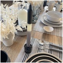 Bougies décoratives longues noir et gris, style minimaliste, Dakar Sénégal