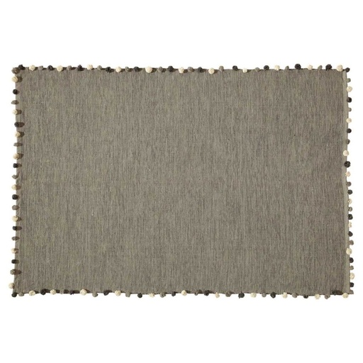 POMPON - Tapis en coton gris 120x180