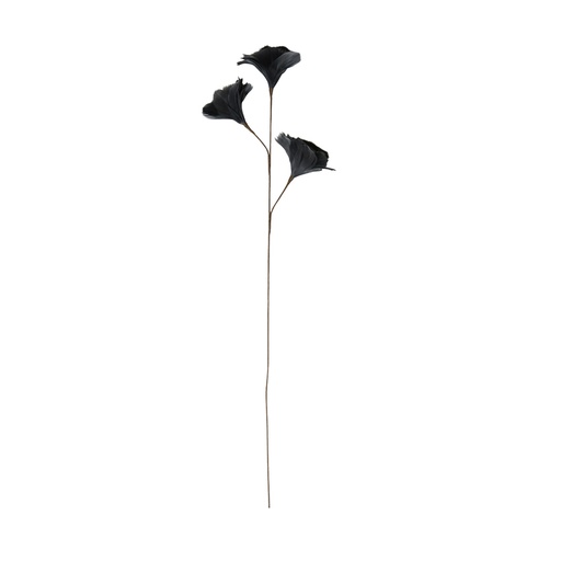 FLOWER - Ornement 3 fleurs en plume gris foncé H73 cm