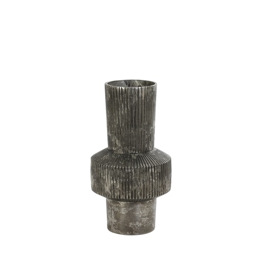 BENZO - Vase déco perle noire Ø17x30 cm