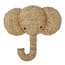 GAETAN - Trophée mural éléphant en fibre végétale 52x50
