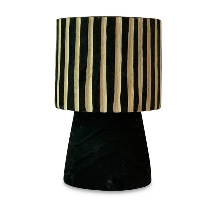 AYA - Vase rayure en bois noir 19x30cm