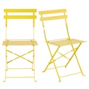GUINGUETTE - Chaises de jardin pliables en acier jaune