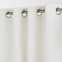 CHENILLE - Rideau à œillets en polyester recyclé chenillé blanc uni à l'unité 140x300