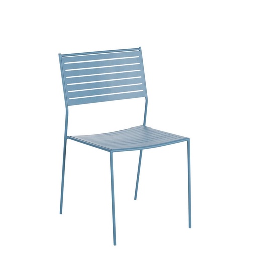 TERAMO - Chaise de jardin empilable en acier bleu