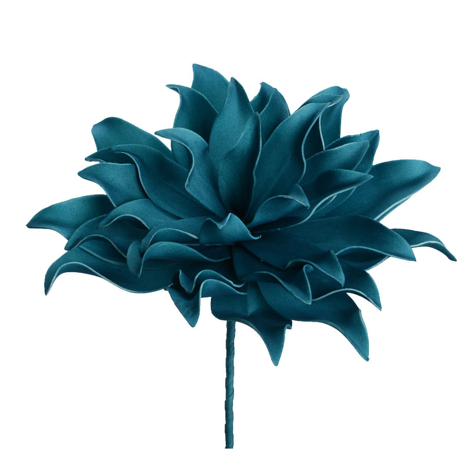 VILLA - Fleur artificielle turquoise foncé H70