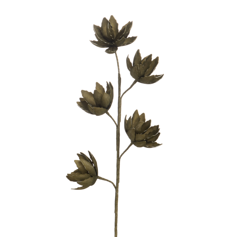 ARIA - Tige fleur artificielle kaki H96