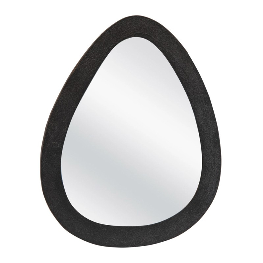 MADINA - Miroir forme œuf en métal noir 48x32cm