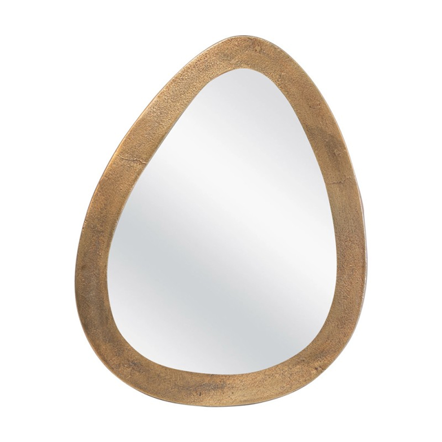 MADINA - Miroir forme œuf en métal doré 48x32cm