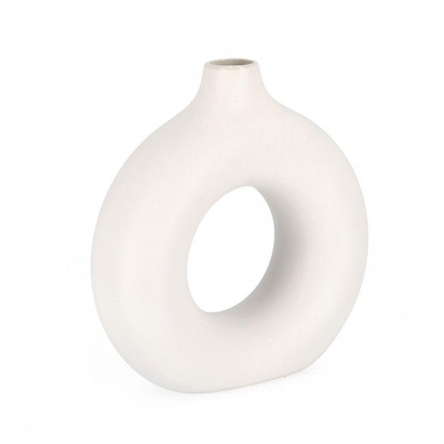 ODINO - Vase en grès blanc H23