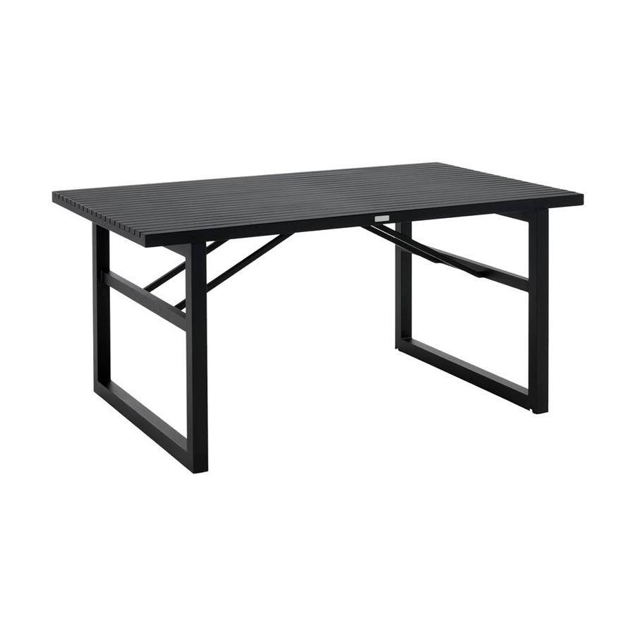VEVI - Table de jardin en aluminium gris anthracite 6 personnes L160/90