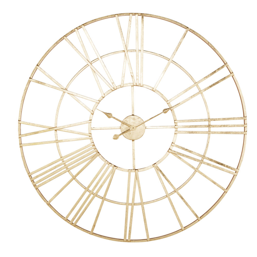 SANIMO - Horloge ronde en métal doré D100